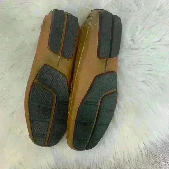 Clarks England cognac camel tan driving loafers shoes sz 8.5 m - Picture 5 of 9